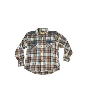 Vintage Gentry West Plaid Pearl Snap Western Shirt Cowboy Rodeo Shirt Size M